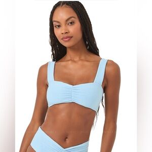 L*Space Sky Blue Marlee Ribbed Bikini Top